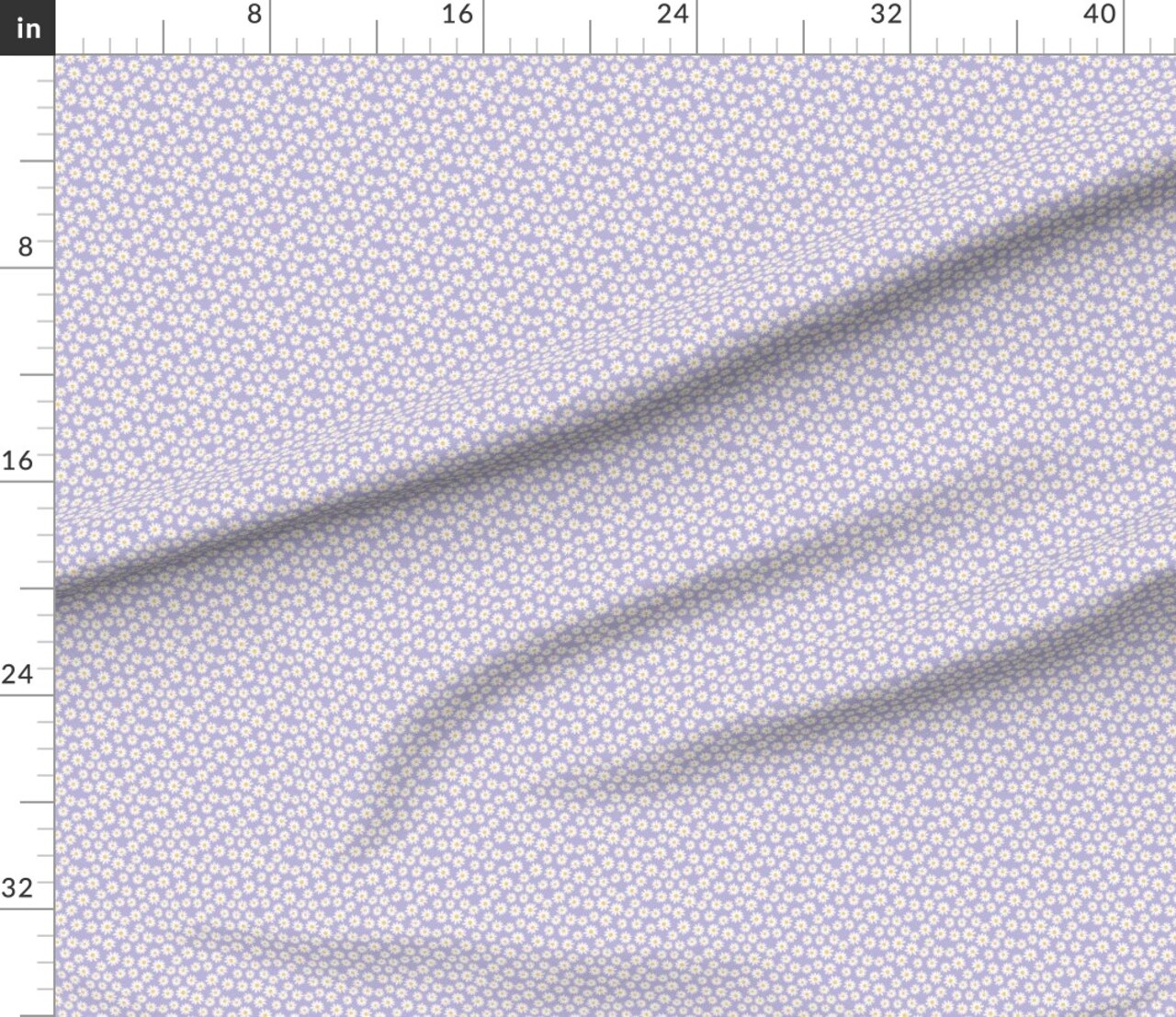 Floral Daisies Mini Dollhouse Flowers 90S Y2K Purple Lilac Spring Custom Printed Fabric by Spoonflower Various Fabrics by the Yard or Fat Quarter